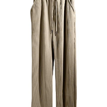 Men's casual trousers, loose straight trousers, drapey striped high-waisted wide-leg trousers