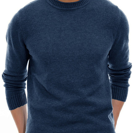 Men's new solid color long sleeve sweater