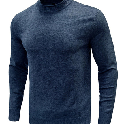 Men's new solid color long sleeve sweater