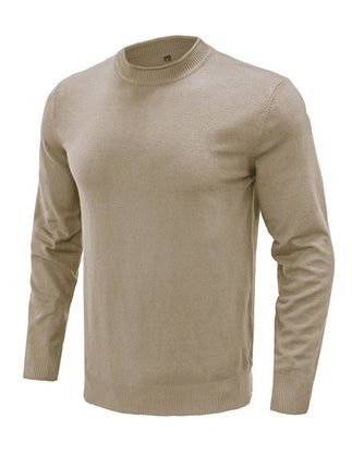 Men's new solid color long sleeve sweater