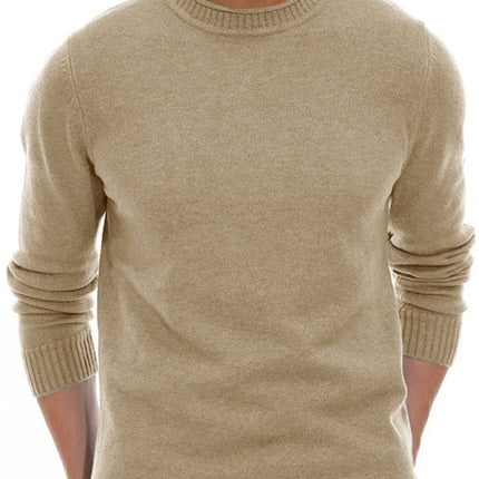 Men's new solid color long sleeve sweater