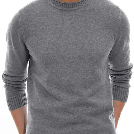 Men's new solid color long sleeve sweater