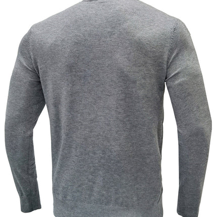 Men's new solid color long sleeve sweater