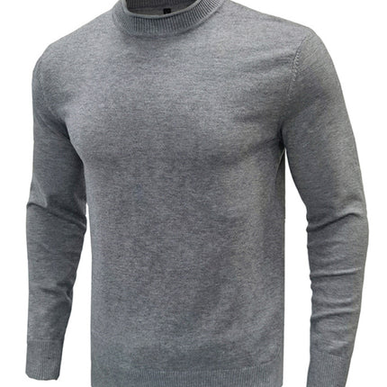 Men's new solid color long sleeve sweater