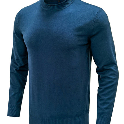 Men's new solid color long sleeve sweater