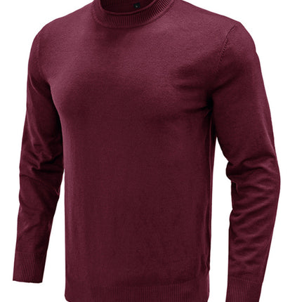 Men's new solid color long sleeve sweater