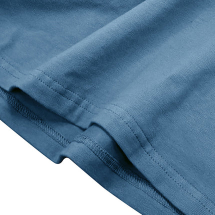 Men's new solid color round neck long sleeve cotton t-shirt