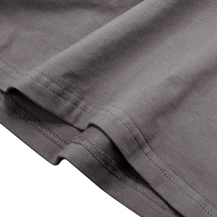 Men's new solid color round neck long sleeve cotton t-shirt