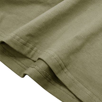 Men's new solid color round neck long sleeve cotton t-shirt