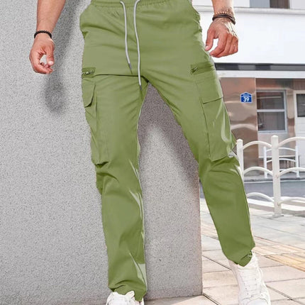 Men's new fashionable casual sports zipper decorative overalls
