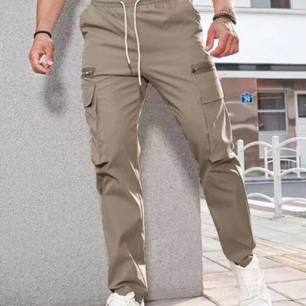 Men's new fashionable casual sports zipper decorative overalls