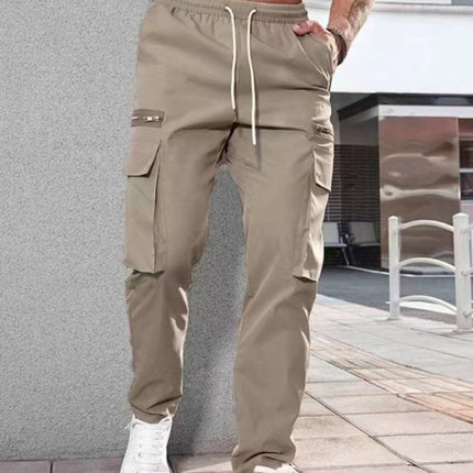 Men's new fashionable casual sports zipper decorative overalls