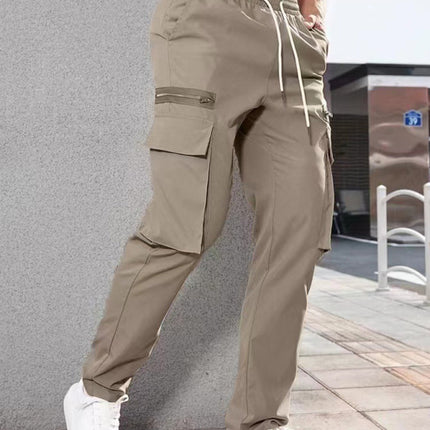 Men's new fashionable casual sports zipper decorative overalls