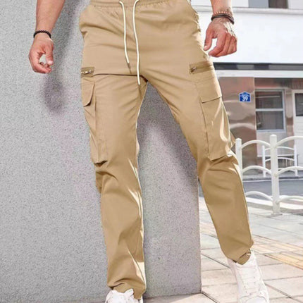 Men's new fashionable casual sports zipper decorative overalls