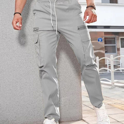 Men's new fashionable casual sports zipper decorative overalls