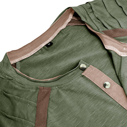 Men's new long-sleeved Henry collar sports base T-shirt