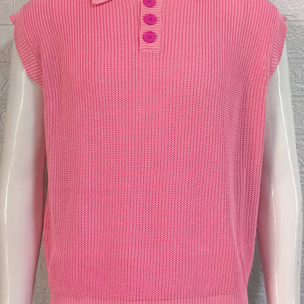 Men's lapel solid color Polo collar knitted top