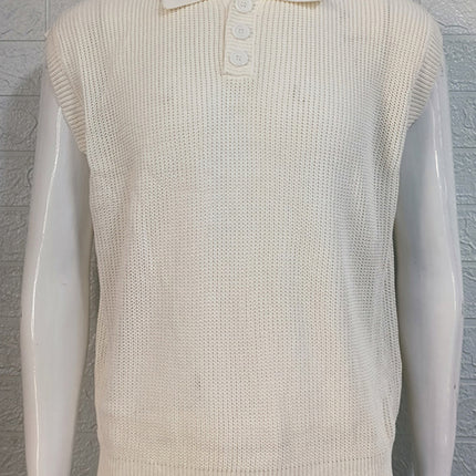 Men's lapel solid color Polo collar knitted top