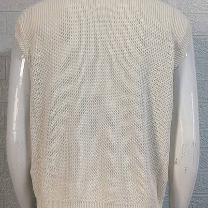 Men's lapel solid color Polo collar knitted top