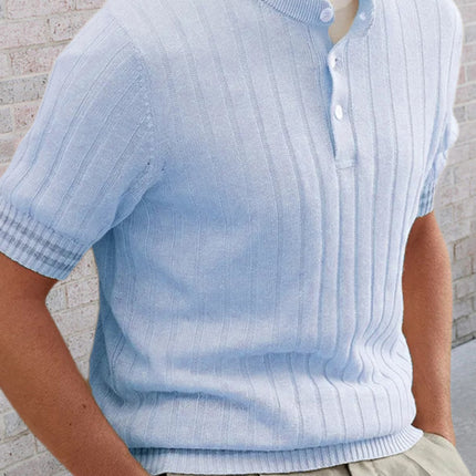 Men's POLO shirt turned short -sleeved slim sweater