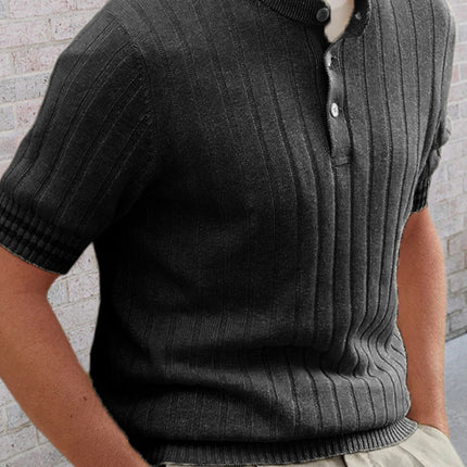 Men's POLO shirt turned short -sleeved slim sweater
