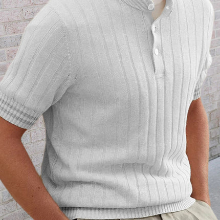 Men's POLO shirt turned short -sleeved slim sweater