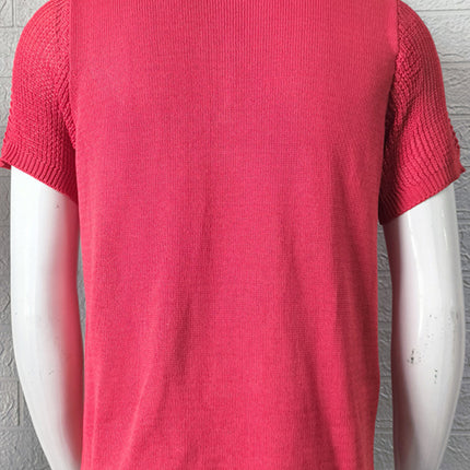 Men's new knitted sweater slim fit polo collar short-sleeved top