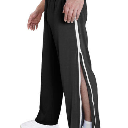 Men's new solid color trendy sports side zipper loose sweatpants