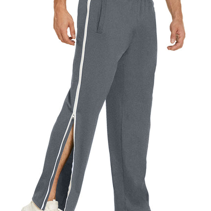 Men's new solid color trendy sports side zipper loose sweatpants