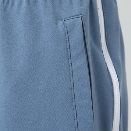 Men's new solid color trendy sports side zipper loose sweatpants