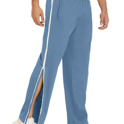 Men's new solid color trendy sports side zipper loose sweatpants