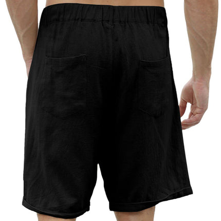 Men's new casual beach shorts with buttons and elastic waist