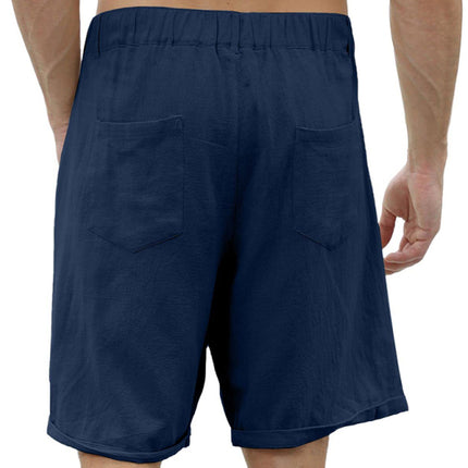 Men's new casual beach shorts with buttons and elastic waist