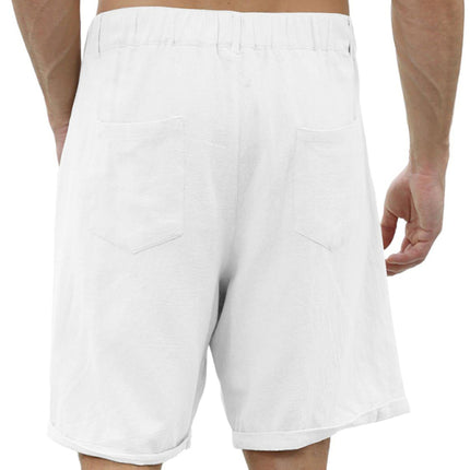 Men's new casual beach shorts with buttons and elastic waist