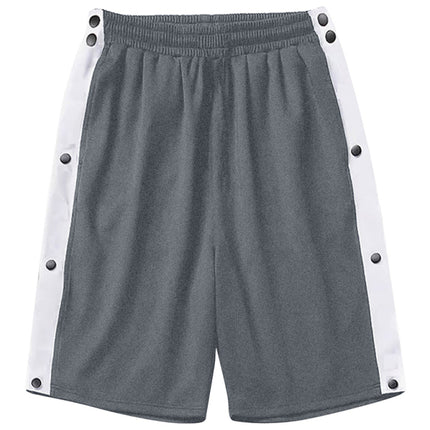 Men's classic trendy loose-fitting casual sports shorts with full side buttons