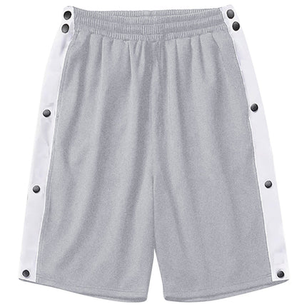 Men's classic trendy loose-fitting casual sports shorts with full side buttons