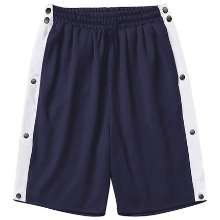 Men's classic trendy loose-fitting casual sports shorts with full side buttons
