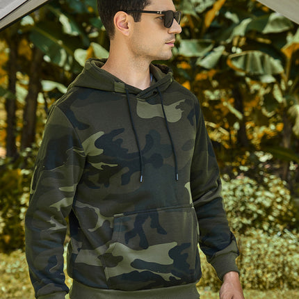 Men's casual camouflage print fashion hooded sweatshirt
