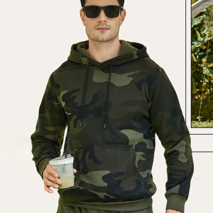 Men's casual camouflage print fashion hooded sweatshirt
