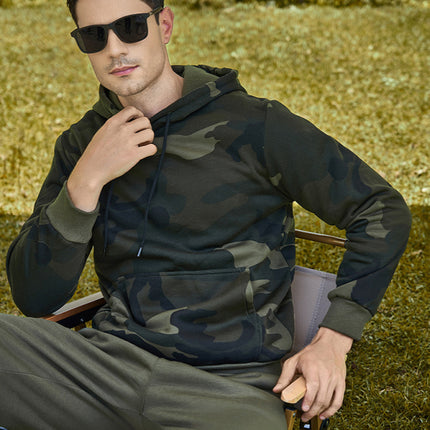 Men's casual camouflage print fashion hooded sweatshirt