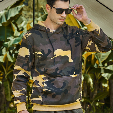 Men's casual camouflage print fashion hooded sweatshirt