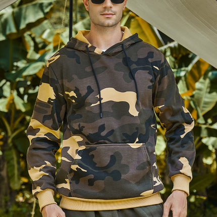 Men's casual camouflage print fashion hooded sweatshirt