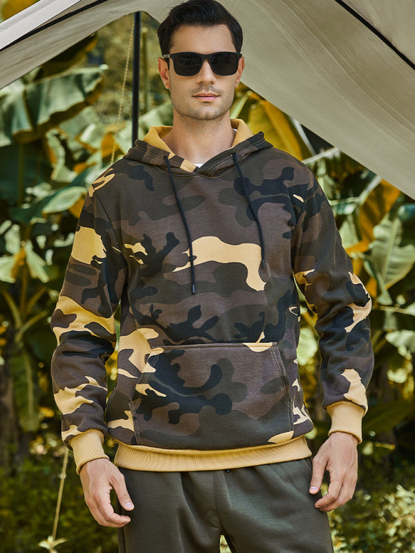 Men's casual camouflage print fashion hooded sweatshirt