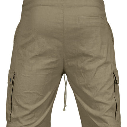 Casual Men's Slim Drawstring Shorts Thin Quarter Pants Cargo Shorts