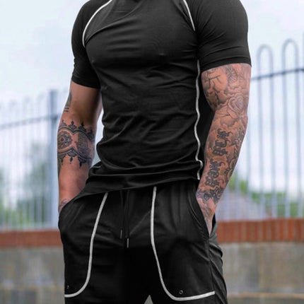 New sports tights men's running fitness clothing set