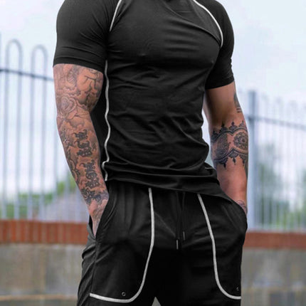 New sports tights men's running fitness clothing set