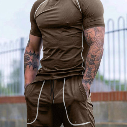 New sports tights men's running fitness clothing set