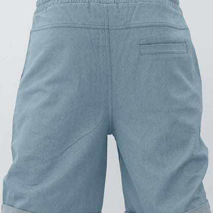 Casual three-quarter pants solid color shorts loose high-waisted rope breathable shorts