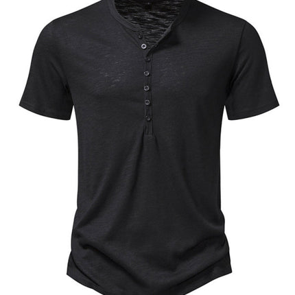 Men's Henley Casual Fashion Basic Short Sleeve T-Shirt