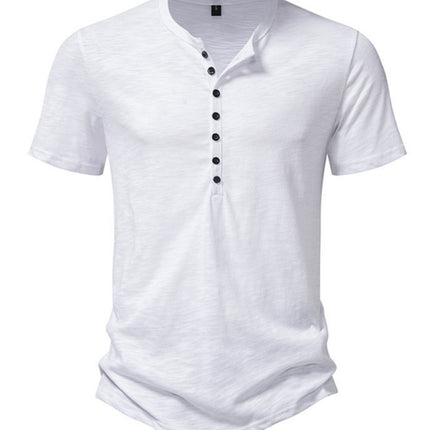 Men's Henley Casual Fashion Basic Short Sleeve T-Shirt
